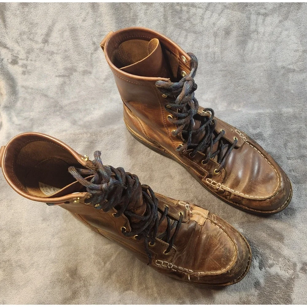 Danner Boots Mens 14 Brown Leather Bull Run Moc Toe 8